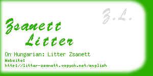 zsanett litter business card